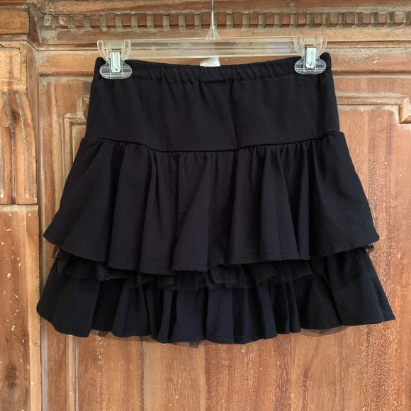 Gymboree Black Cotton Ruffle/ Tuille Trim Skirt Size 12 - Picture 7 of 9